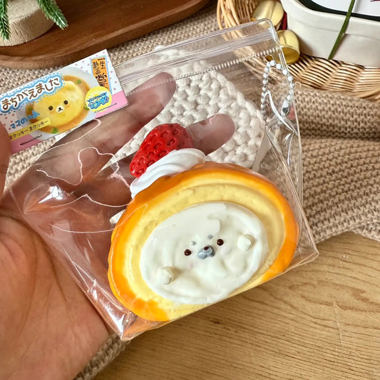 Seal Strawberry Swiss Roll Squishy