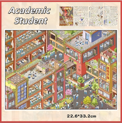 Youthful Years 3D Sticker | 2 Cute Miniature Scenes