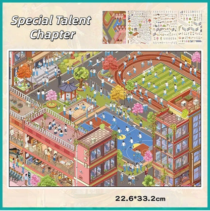 Youthful Years 3D Sticker | 2 Cute Miniature Scenes