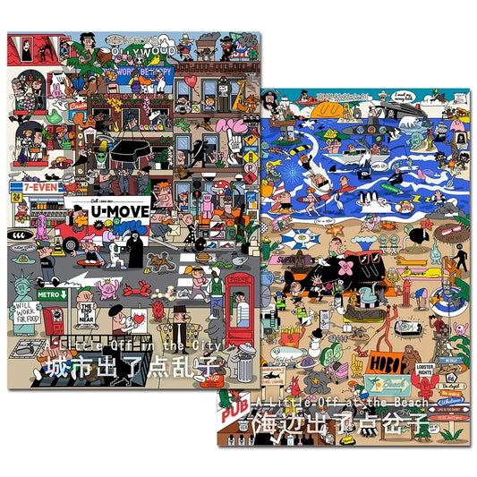 If the World Went a Little Crooked Series 3D Sticker | 2 Cute Miniature Scenes