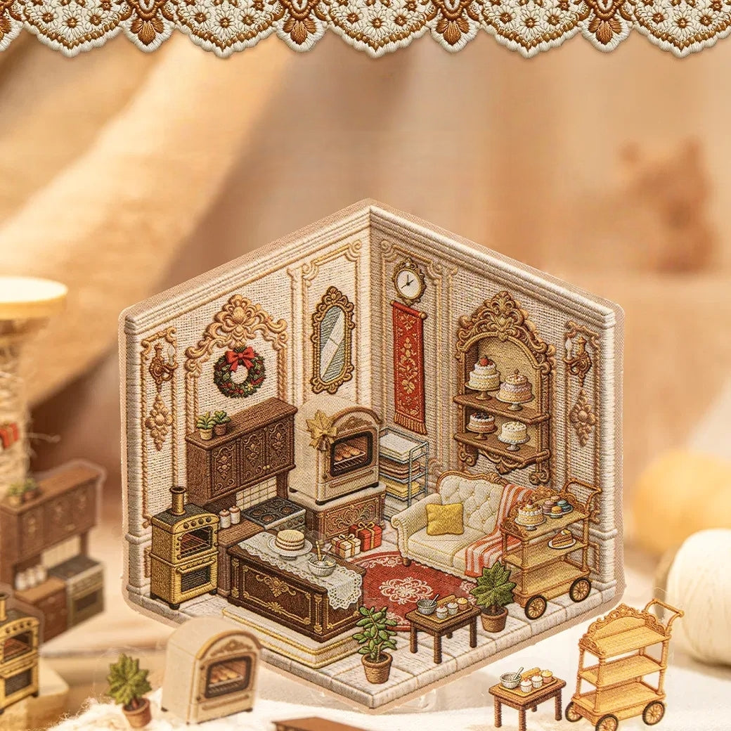 Embroidery Dwellings 3D Sticker Book