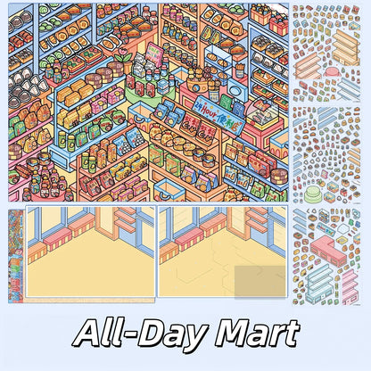 Everyday Glows 3D Sticker | 7 Cute Miniature Scenes