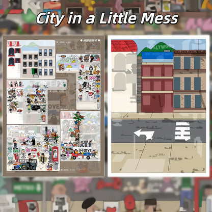 If the World Went a Little Crooked Series 3D Sticker | 2 Cute Miniature Scenes