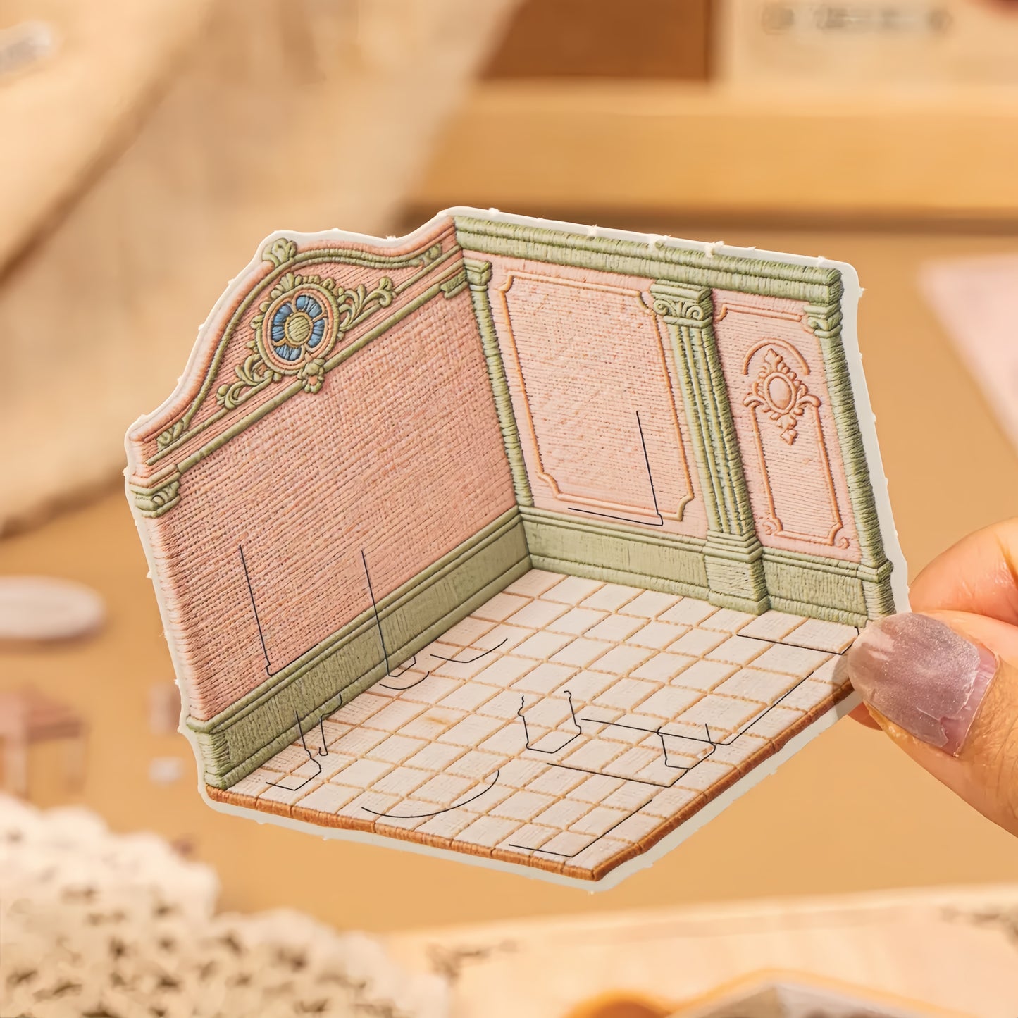 Embroidery Dwellings 3D Sticker Book