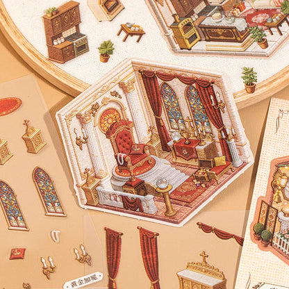 Embroidery Dwellings 3D Sticker Book
