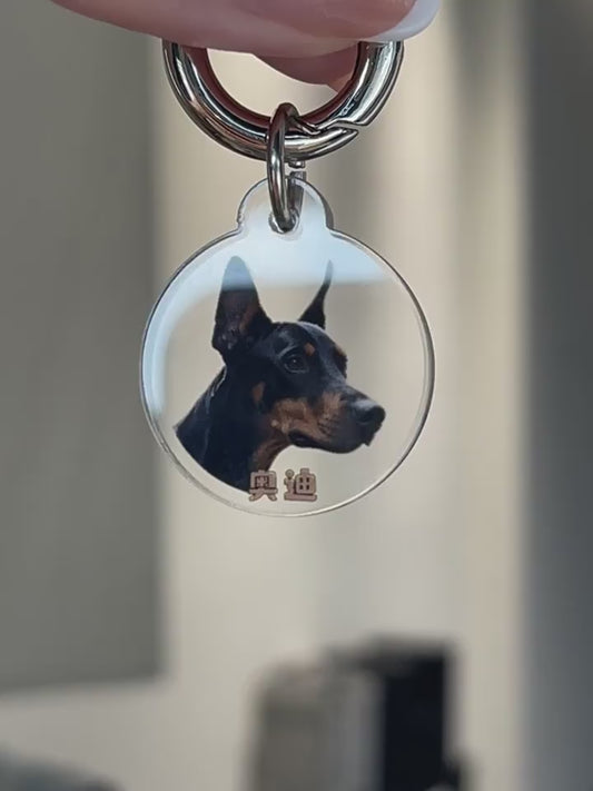 Custom Pet Photo Acrylic Pet Name Tag