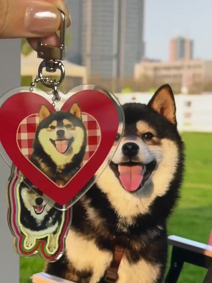 Custom Pet Photo Acrylic Bag Charm Keychain