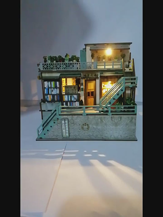 Time and Space Sea Bookstore DIY Miniature House - English Instructions